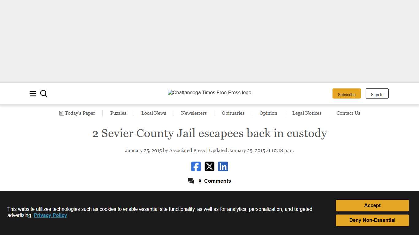 2 Sevier County Jail escapees back in custody | Chattanooga Times Free Press